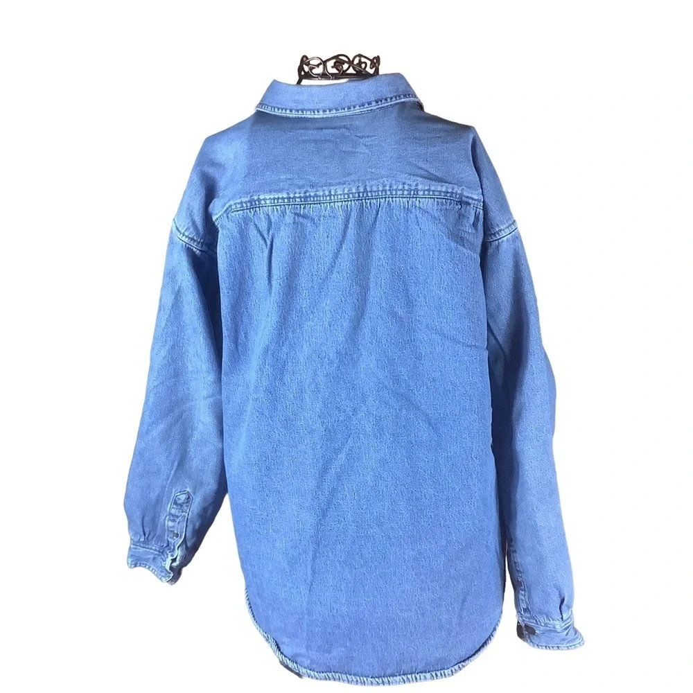 Fleece Lined Denim Chore Jacket Workwear Utility Coat Men’s L